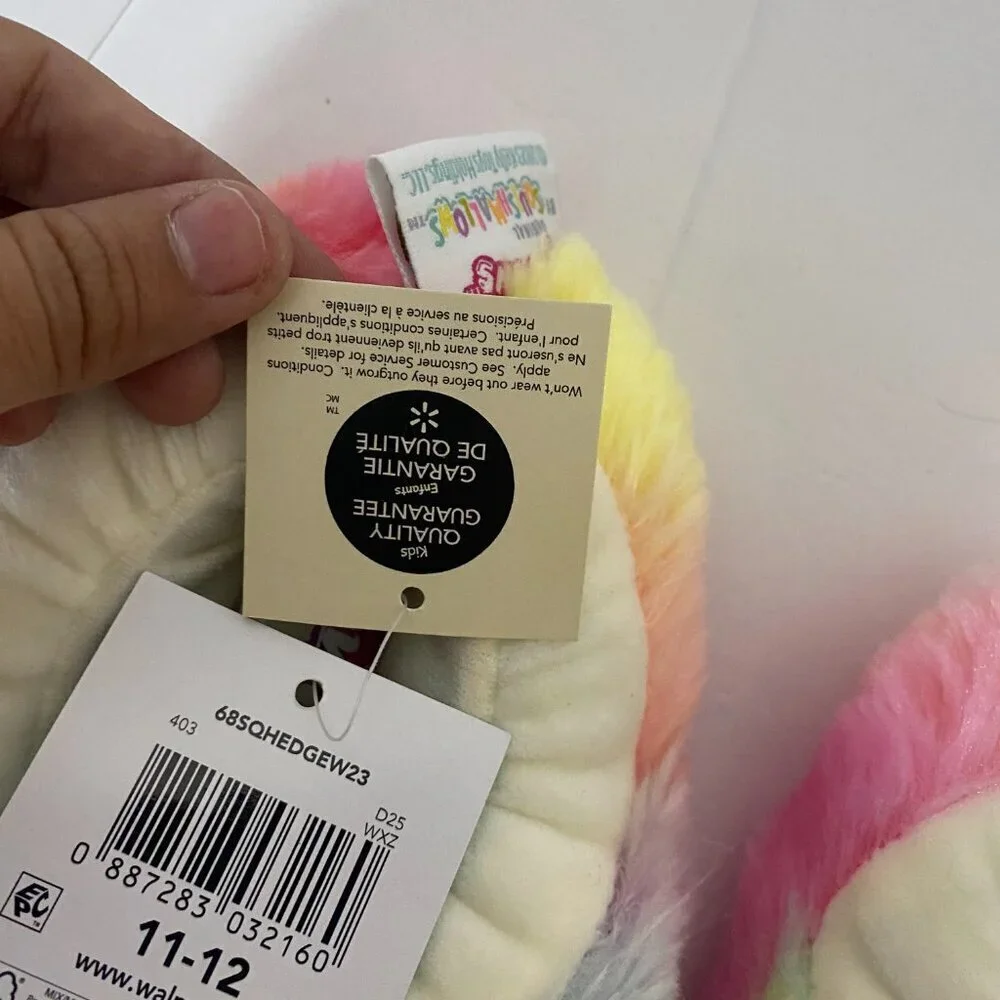Squishmallows FuzzAMallows Collection Kids Plush Slippers Size 11–12